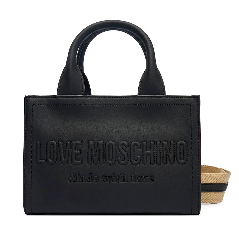 Borsa Donna a Mano Love Moschino in Ecopelle con Tracolla - Nera