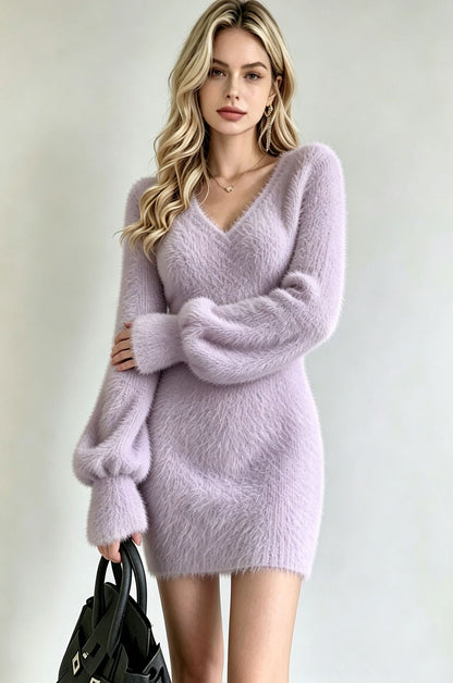 Vestito Corto in Maglia