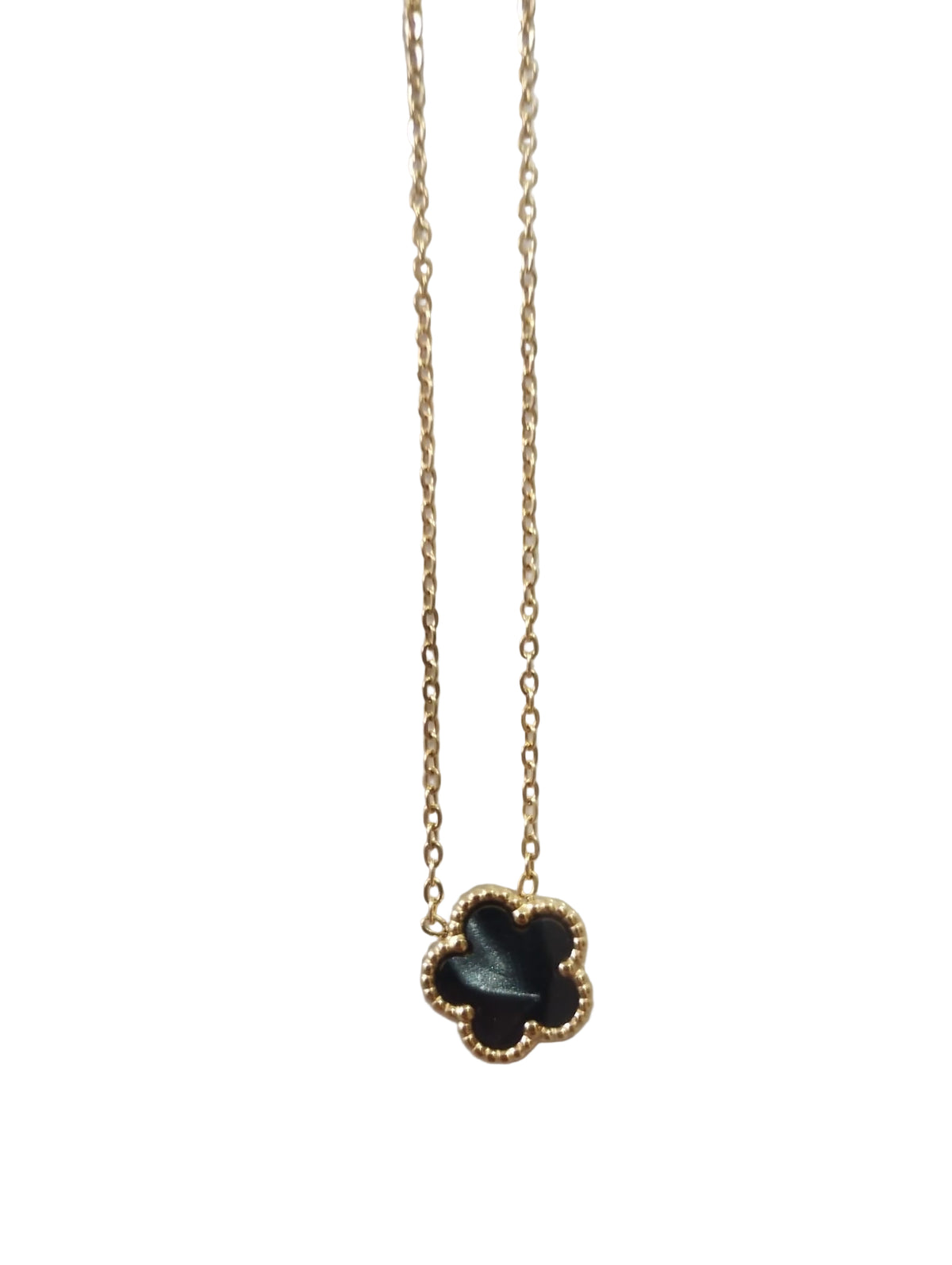 collana in oro vintage con pendente quadrifoglio