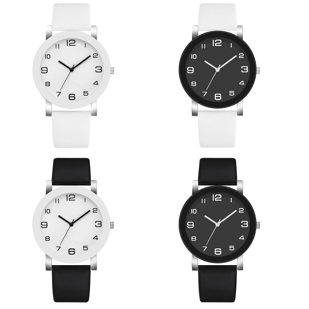 Orologio Uomo Quarzo Cinturino Pelle Display Analogico Quadrante Rotondo Numeri Arabi