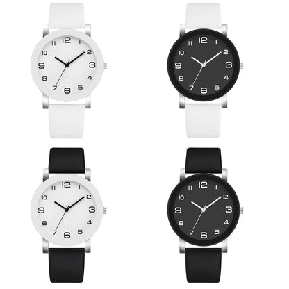 Orologio Uomo Quarzo Cinturino Pelle Display Analogico Quadrante Rotondo Numeri Arabi