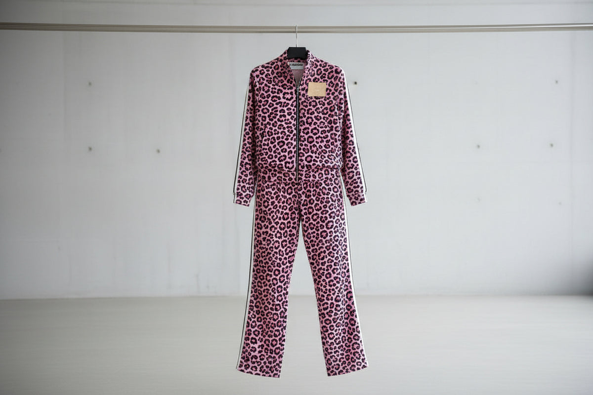 tuta donna leopardata rosa