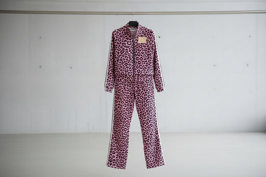 tuta donna leopardata rosa