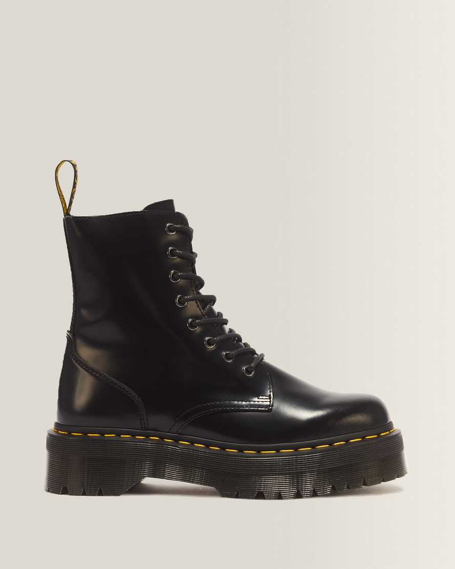 Dr. Martens Jadon Polished Smooth Black – Anfibi donna platform