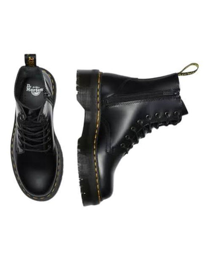 Dr. Martens Jadon Polished Smooth Black – Anfibi donna platform