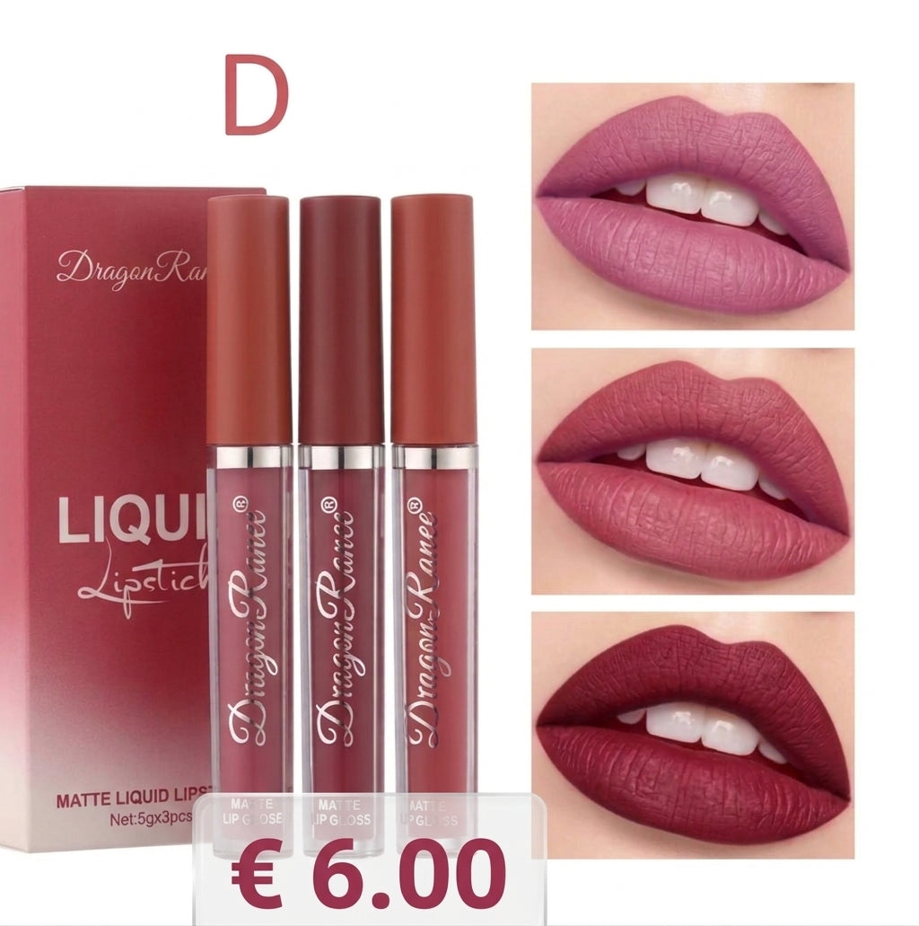 Set da 3 lucidalabbra opachi a lunga durata