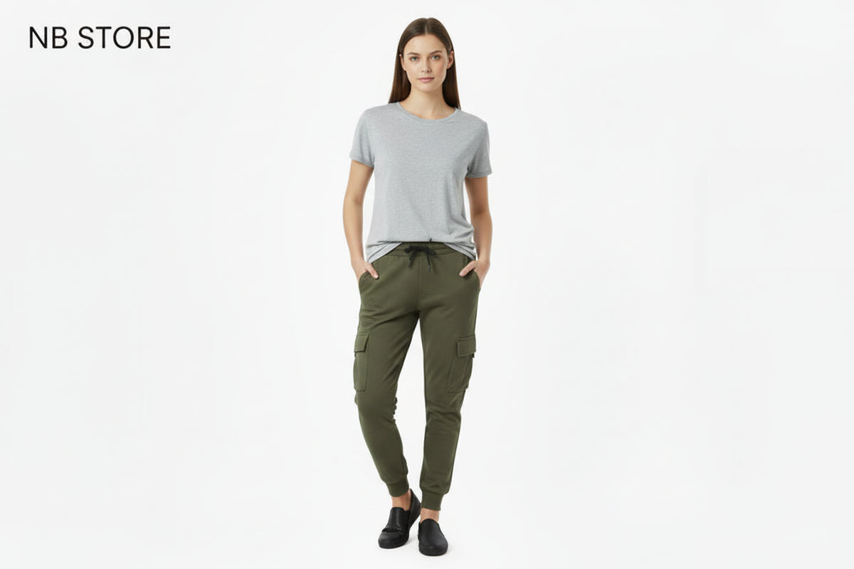 Pantatuta cargo unisex verde militare -  f 2429